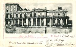 VINTAGE POSTCARD St Cloud Ruins of the Castle old imperial residence destroyed during the war of 1870 1871