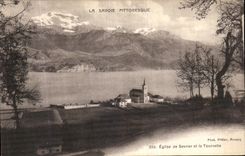 VINTAGE POSTCARD Picturesque Savoy Church of Sevrier and the Spinner