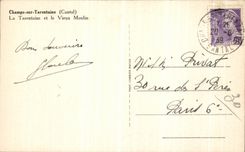 VINTAGE POSTCARD Fields on Tarentaine Tarentaine and the Old Mill