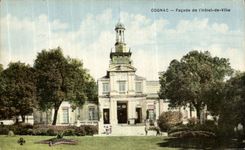 VINTAGE POSTCARD Coganc Frontage of L Town hall