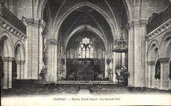 VINTAGE POSTCARD Coganc Church light Saint the Great Nave Organ