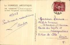 VINTAGE POSTCARD Uzerche the Pearl of the Limousin View old castles