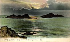 VINTAGE POSTCARD Ajaccio Storm with the top of the Sanguinary Islands Corsica