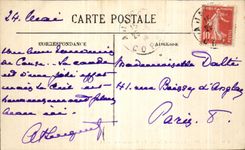 Tormenta de Ajacio de la POSTAL de la VENDIMIA con la tapa de las islas sanguinarias Corcega