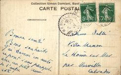 Paso de Corcega de la POSTAL de la VENDIMIA de I Corcega Inzeca de Ghisoni