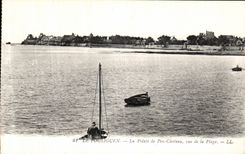 VINTAGE POSTCARD Pouliguen Top of the PEN Castle Seen Of the Beach
