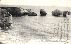 VINTAGE POSTCARD Pouliguen the Wild Dimension enters the Tower Rocherrau and Penchateau
