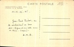 VINTAGE POSTCARD Chateauneuf on Dear L interior of the Basilica