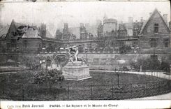 VINTAGE POSTCARD Collection Small Paris Newspaper the Public garden and the Museum of Cluny