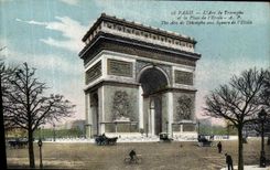 CPA Paris L Arc de Triomphe et la Place de l Etoile
