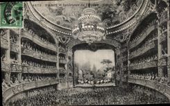 VINTAGE POSTCARD Paris Interieur of L Operated Big room