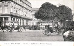 VINTAGE POSTCARD Collection Small Paris Newspaper the Place of the French Theater