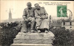 CPA Paris Square du Pere Lachaise Le Declin par Steiner