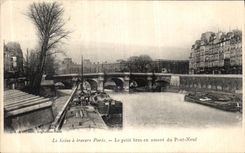 VINTAGE POSTCARD the Seine through Paris the Small arm upstream of the New Bridge