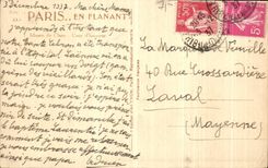 VINTAGE POSTCARD Paris While Strolling Museum of Cluny Court D honor