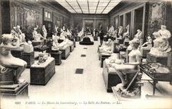 VINTAGE POSTCARD Paris the Museum of Luxembourg the Room of the Statues