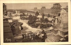 Tablas de la POSTAL de la VENDIMIA pequenas de opinion de Paris sobre los jardines de la lumbrera y de Tileries