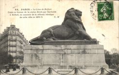 VINTAGE POSTCARD Paris the Lion of Belfort Copies out of Bronze of the Statue raised by Bartholdia Belfort