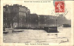 CPA Paris Ruines du Pont de l Estacade