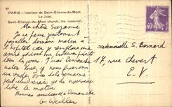 VINTAGE POSTCARD Interior Paris of Etienne Saint of the Mount