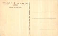 POSTAL Paris de la VENDIMIA mientras que da un paseo el interior de Notre Dame