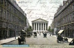 VINTAGE POSTCARD Paris Street Royaie and the Madeleine