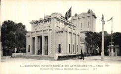 VINTAGE POSTCARD Paris International exhibition Of Decorative Arts House of Belgium