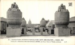 VINTAGE POSTCARD Paris International exhibition Of Decorative Arts House Manfacture Nationale of Separate