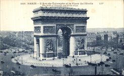 CPA Paris L Arc de Trlomphe et la Place de l Etoile
