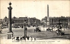 CPA Paris Place de la Concorde Fontaines et l obelisque