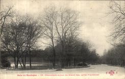 VINTAGE POSTCARD Bois de Boulogne Walk around the Big lake taken D autumn
