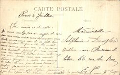 Panorama de Paris de la POSTAL de la VENDIMIA en el Seine hacia torre Eiffel de la estacion de tren D Orleans