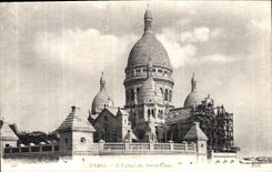VINTAGE POSTCARD Paris L Church of the Sacring Montmartre Heart