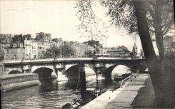 VINTAGE POSTCARD Paris the New Bridge and the arm of the Currency
