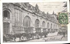 VINTAGE POSTCARD Paris Train station D Orleans