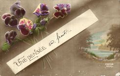 POSTAL de la VENDIMIA un pensamiento de las flores de Francia