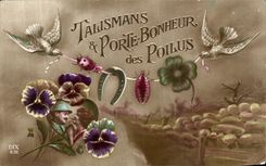 VINTAGE POSTCARD Talismans Carries Happiness of Hairy Militaria