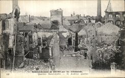 VINTAGE POSTCARD Bombardment of Rheims By the Germans Holy District Andre Militaria