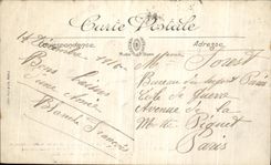 VINTAGE POSTCARD Villeneuve Close Soissons the House of the Frontier runner