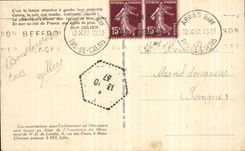 POSTAL NR D de la VENDIMIA de los visitantes de Lorette en los pasos de la torre