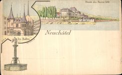 CPA Neuchatel Musee des Beaux Arts Les halles