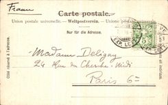 VINTAGE POSTCARD Geneva Island Rousseau and Quai of Bergues