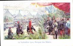VINTAGE POSTCARD Banquet of the Mayors Militaria September 22nd  1900