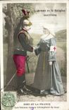 VINTAGE POSTCARD L Armed and the Religion Sacrifiees Militaria Woman