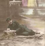 CPA Femme Enfant Soldat Militaria