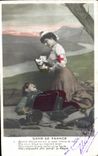 CPA Dame De France Femme Croix Rouge Militaria 