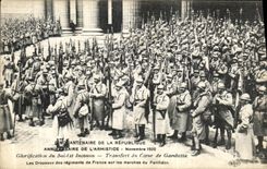 VINTAGE POSTCARD Fiftieth anniversary Of the Republic Birthday Of L Armistice Transfer of the heart of Gambetta Militaria