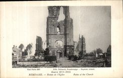 VINTAGE POSTCARD Reminghe Ruins of L Militaria Church