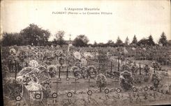 VINTAGE POSTCARD Florent the Military Cemetery Militaria