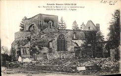 VINTAGE POSTCARD Great War Battles of the Heiltz Marne Maurupt L Militaria Church